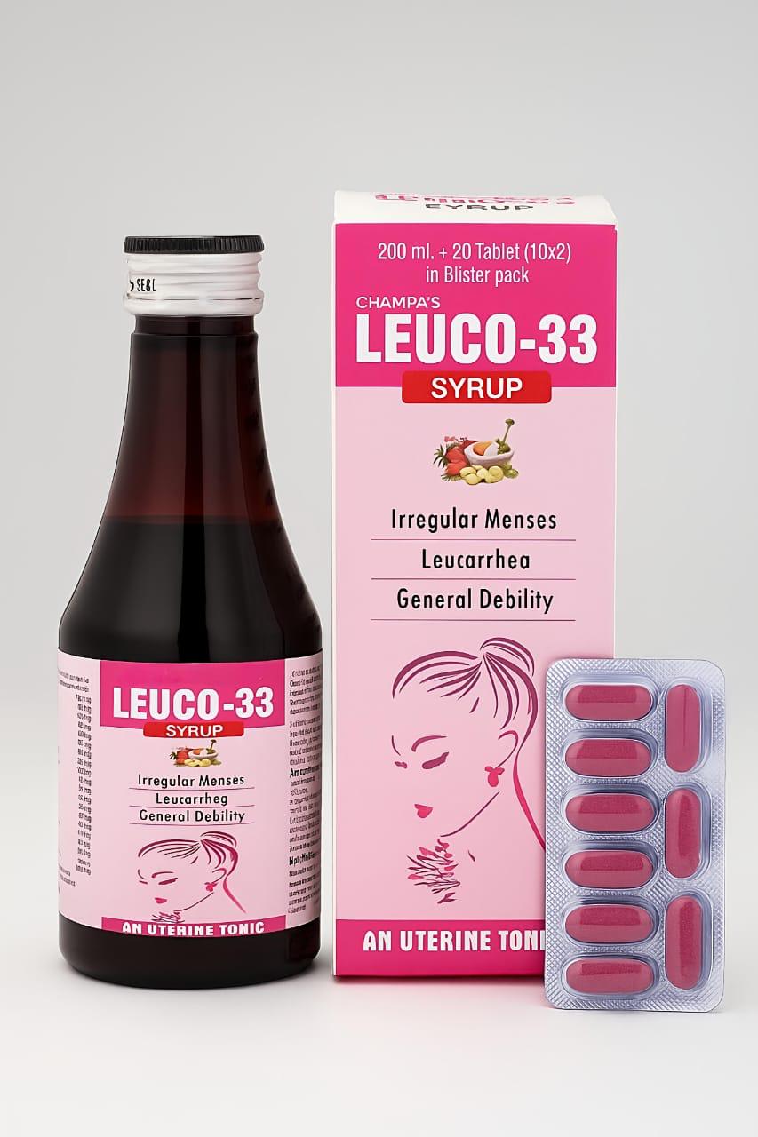 LEUCO-33 SYRUP 200 ML  FREE 20 TABLES 